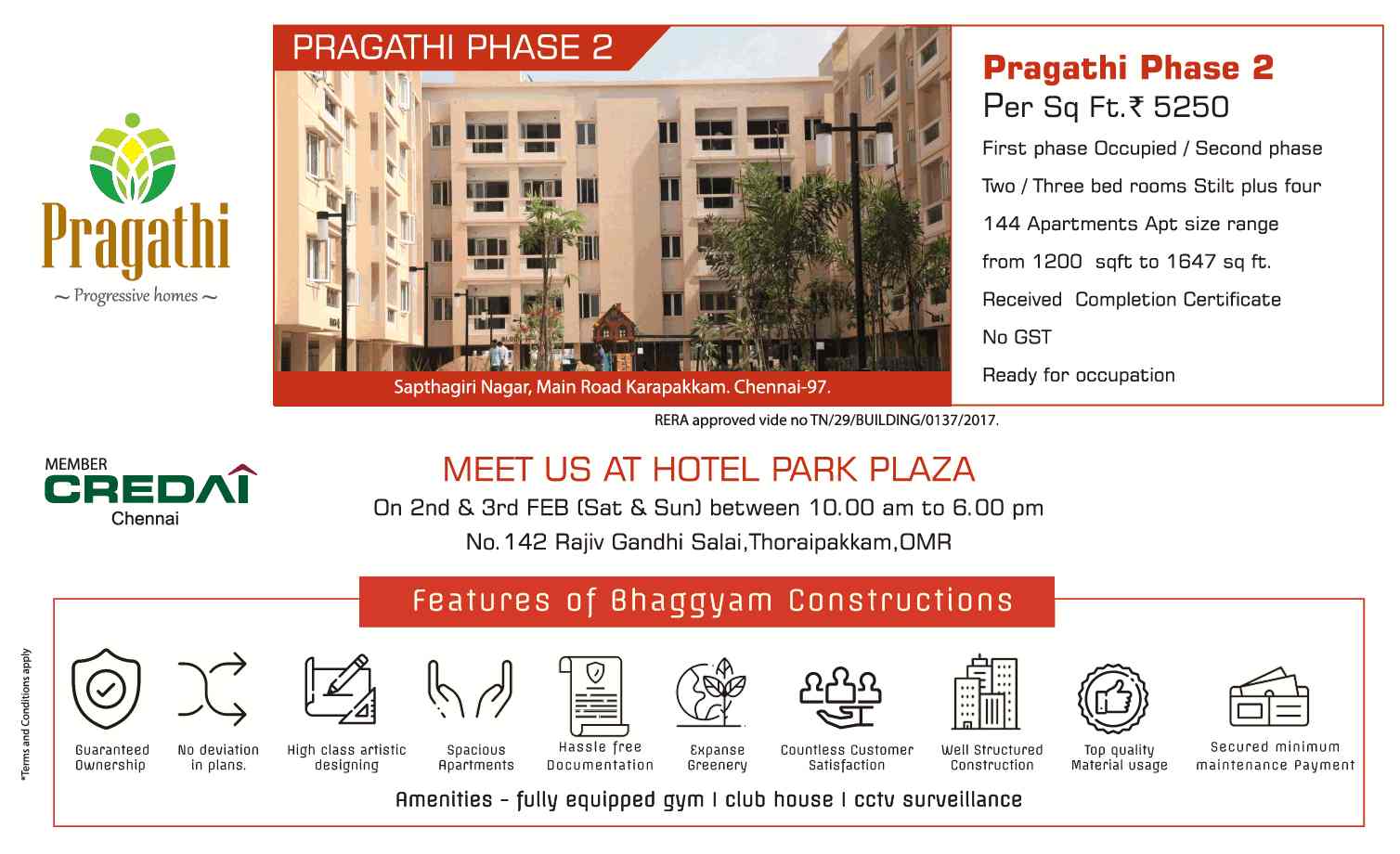 Own ready to occupy apartments at Bhaggyam Pragathi in Chennai Update